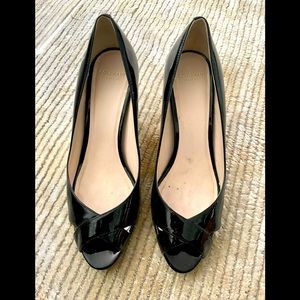 Cole Haan patent leather peep toe heel